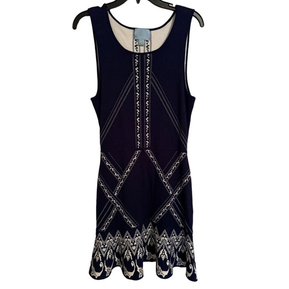 Cece by Cynthia Steffe Blue Sleeveless Cottage Sweater Mini Dress Wmns Medium| f - Picture 1 of 8